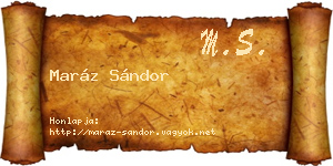 Maráz Sándor névjegykártya