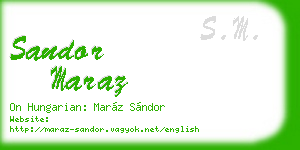 sandor maraz business card