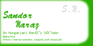 sandor maraz business card